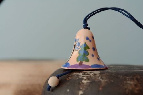 Small ceramic bell with a cord - MADEheart.com