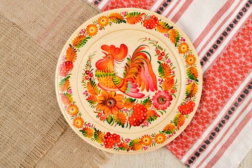 Handmade wall plate wooden plate painted plate for decorative use only - MADEheart.com