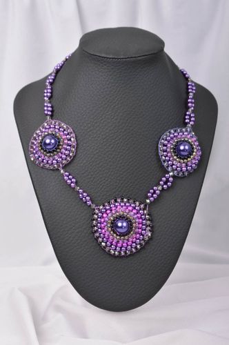 Handgefertigt Collier Halskette Designer Accessoire Glasperlen Schmuck  - MADEheart.com