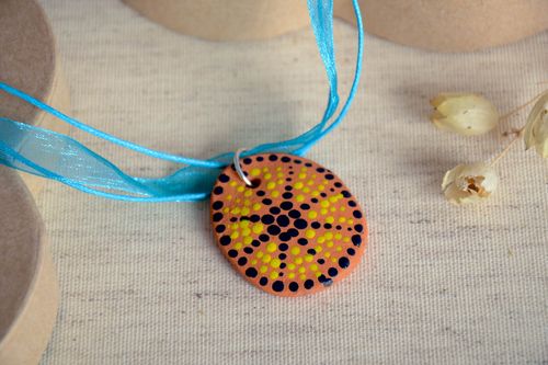 Handmade Schmuck runder Anhänger Designer Schmuck Accessoire für Frauen - MADEheart.com