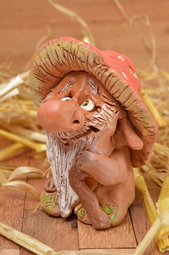 Lustige Figur aus Ton Keramik Deko Tier Statue originell Miniatur Figur schön - MADEheart.com