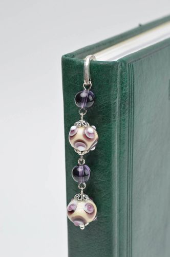 Unusual handmade souvenir bookmark made of glass stylish designer bookmark - MADEheart.com