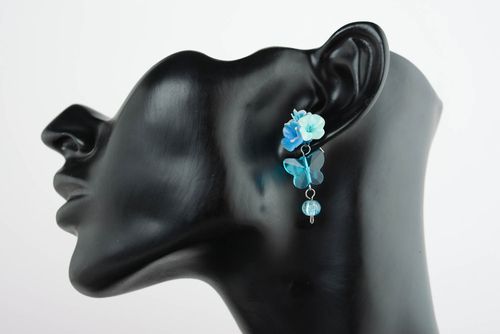 Polymer clay cuff earrings Wanderer - MADEheart.com