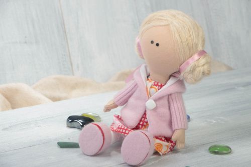 Декоративная текстильная кукла ручной работы авторская из натуральных тканей - MADEheart.com