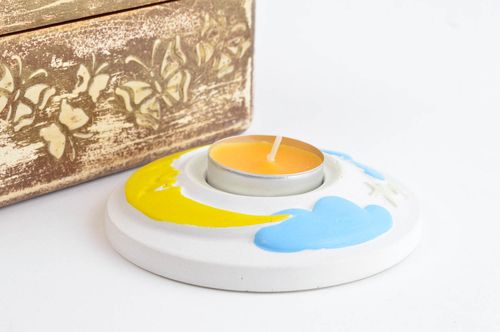 Handmade decorations plaster candlestick candle holder nursery decorating ideas - MADEheart.com