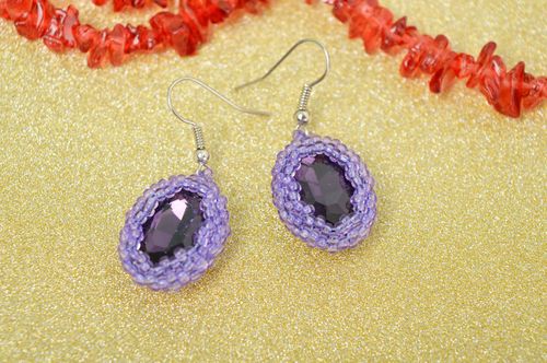 Stylish handmade beaded earrings cute crystal earrings beautiful jewellery - MADEheart.com
