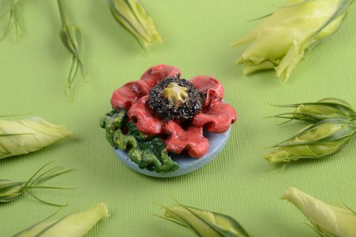 Imán de nevera artesanal elemento decorativo de arcilla regalo original pintado - MADEheart.com