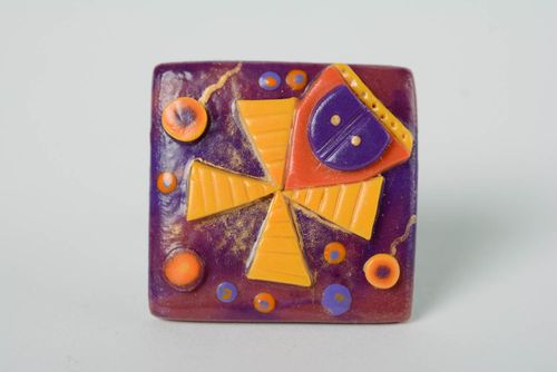 Anillo artesanal de arcilla polimérica de talla ajustable hecho a mano - MADEheart.com