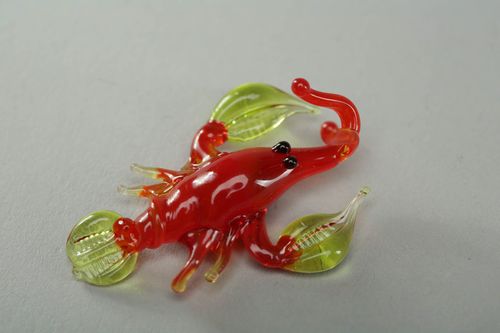 Figurine en verre au chalumeau artisanale écrevisse  - MADEheart.com