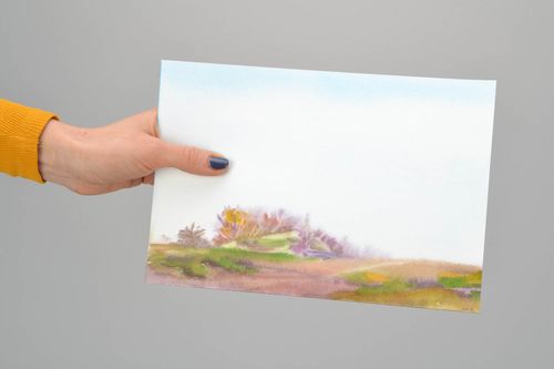 Watercolor landscape painting - MADEheart.com