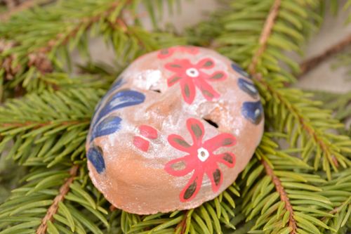 Maschera in argilla fatta a mano elemento decorativo dautore originale - MADEheart.com