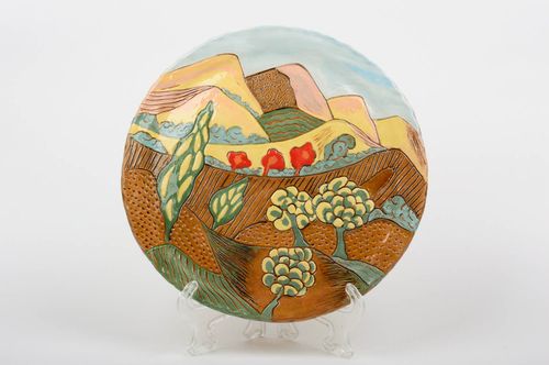 Plato de cerámica artesanal vajilla de barro menaje del hogar inusual original - MADEheart.com