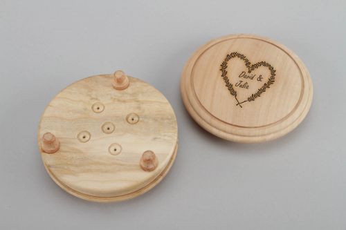 Персонализированный подарок, круглая шкатулка-заготовка из дерева  - MADEheart.com
