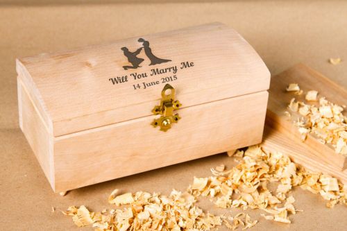 Personalised gift, unusual handmade wooden jewelry box wooden blank box blank for decoupage - MADEheart.com