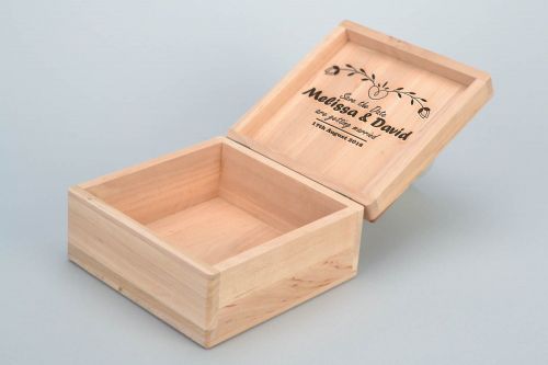 Personalised gift, handmade rectangular wooden jewelry box craft blank for painting and decoupage - MADEheart.com