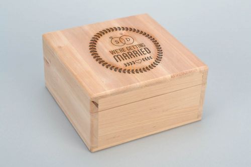 Personalised gift, handmade light wooden blank jewelry box with lid for painting or decoupage - MADEheart.com