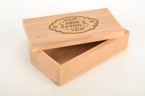 Персонализированный подарок, заготовка для шкатулки из дерева ольхи  - MADEheart.com