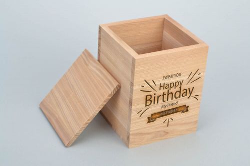 Personalised gift, handmade rectangular ash wood box craft blank for decoupage or painting - MADEheart.com