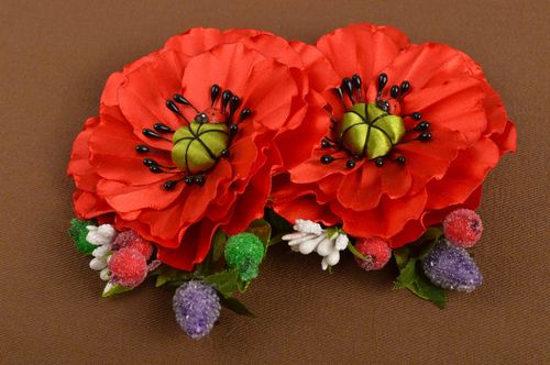 Pinzas de pelo artesanales regalo para niñas adornos para el pelo de cintas - MADEheart.com