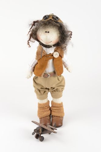 Кукла ручной работы кукла из ткани авторская кукла для декора дома Летчик - MADEheart.com