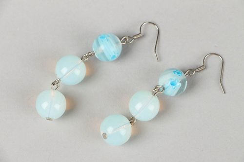 Moonstone earrings with Murano glass - MADEheart.com