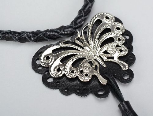 Pendant made of genuine leather Flight of a butterfly - MADEheart.com
