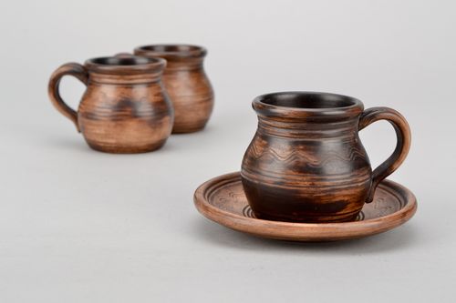 Tasse à café avec soucoupe en céramique blanche - MADEheart.com