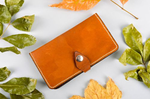 Handmade leather wallet for men stylish wallet present for men leather accessory - MADEheart.com