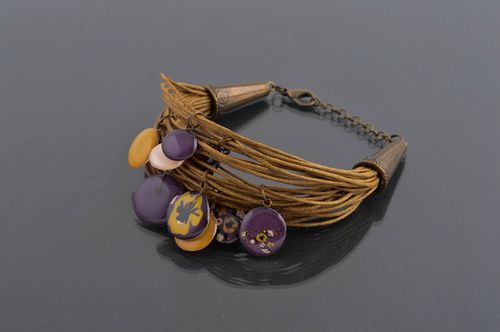 Pulsera artesanal elegante accesorio para mujer de cordones regalo original - MADEheart.com