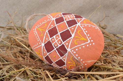 Handmade wall hanging Easter decoration soft fabric painted egg with vanilla aroma - MADEheart.com
