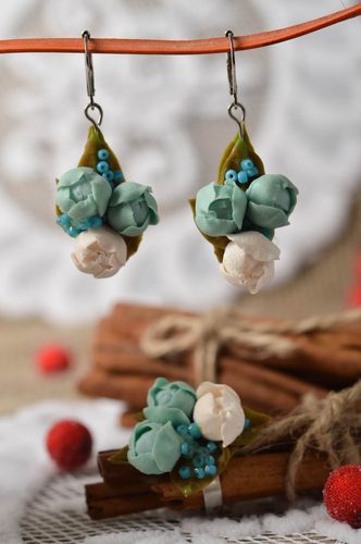 Anillo y pendientes de arcilla polimérica bisutería artesanal accesorios de moda - MADEheart.com