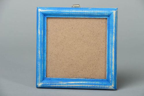 Blue wooden photo frame - MADEheart.com