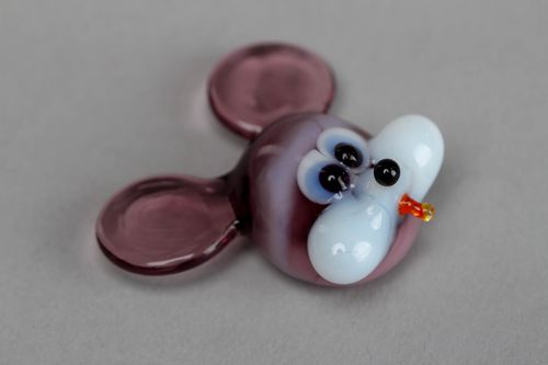 Lampwork glass statuette Mouse - MADEheart.com