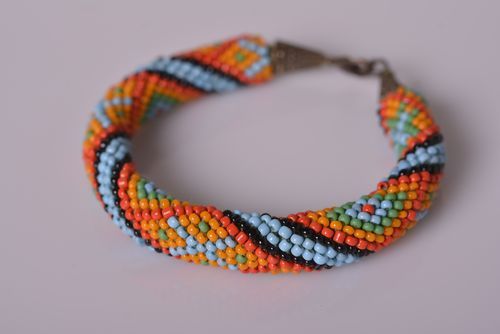 Bracelet spirale Bijou fait main perles de rocaille Accessoire femme design - MADEheart.com