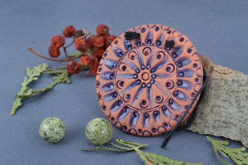 Ciondolo in ceramica decorativo fatto a mano pendente etnico in ceramica  - MADEheart.com