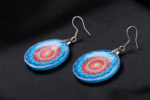 Round earrings made of polymer clay - MADEheart.com