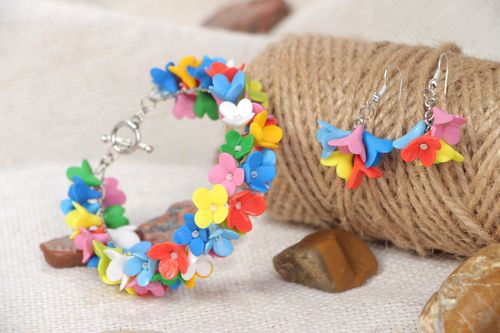 Handmade Schmuck Set Damen Armband Schmuck Ohrringe Mode Accessoires stilvoll - MADEheart.com