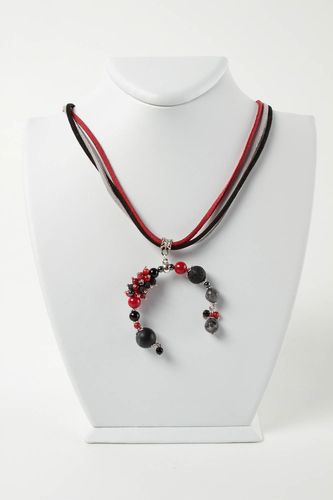 Handmade agate necklace hematite necklace jewelry with natural stones for women - MADEheart.com