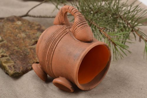 Taza artesanal de arcilla para té menaje de cocina regalo original 150 ml - MADEheart.com