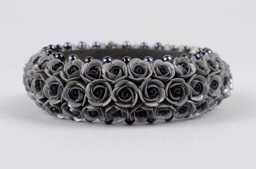 Handmade bracelet clay accessory for women unusual bracelet flower bracelet - MADEheart.com