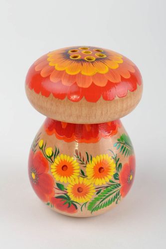 Handmade Salz Behälter Salzstreuer aus Holz Design Küchenhelfer Pilz originell - MADEheart.com