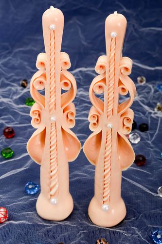 Velas decoradas para boda hechas a  mano adorno para matrimonio regalo original - MADEheart.com