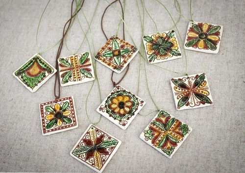 Pendentif céramique au style ethnique - MADEheart.com