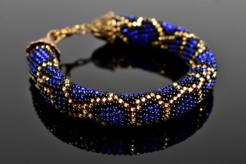 Handmade beaded cord bracelet stylish unusual bracelet wrist accessory - MADEheart.com