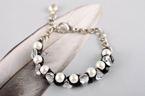 Beaded bracelet evening jewelry handmade bracelet with charms vintage bracelet - MADEheart.com