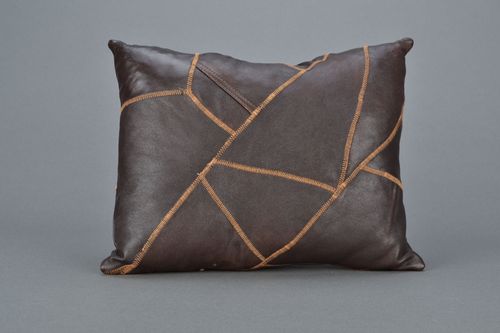 Leather accent pillow - MADEheart.com