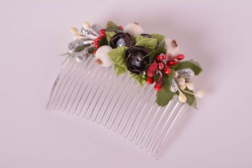 Flower hair comb handmade hair clip fashion accessories summer hair clips - MADEheart.com