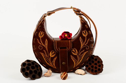 Handmade leather bag leather bag natural leather handbag women design bag  - MADEheart.com