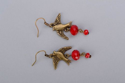 Earrings with Czech crystal Swallows - MADEheart.com