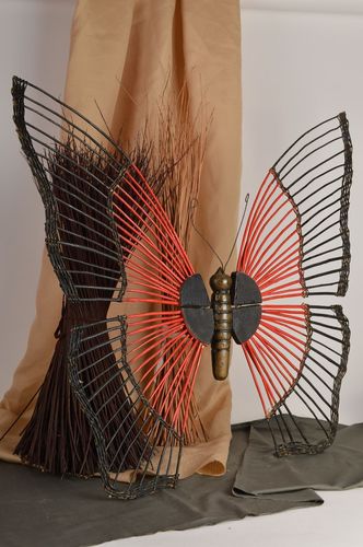 Unusual handmade woven figurine contemporary art cool rooms decorative use only - MADEheart.com